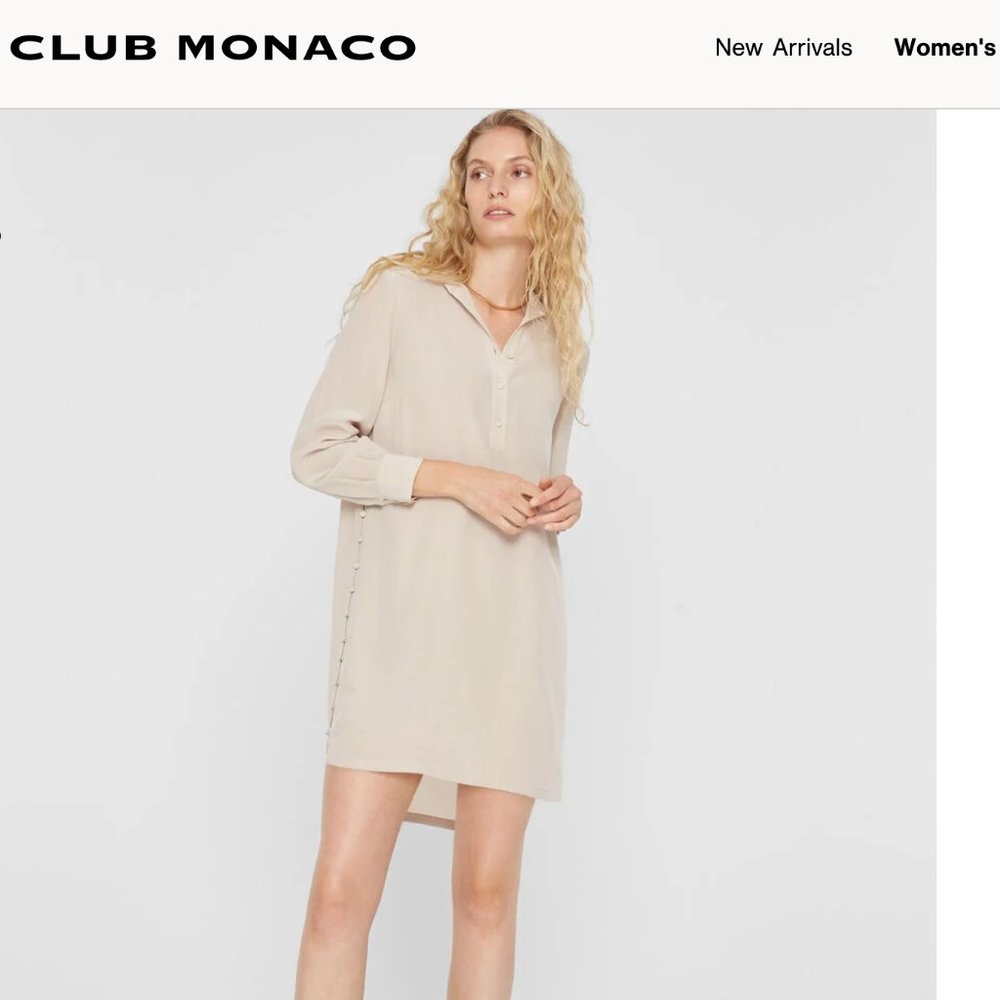 Club Monaco Silk Shirt Dress